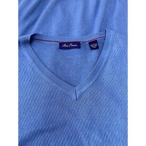 Alan Flusser Sweater Vest XXL 2XL Blue V-Neck Business Casual Golf